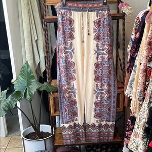 Cynthia Rowley Cream and White Tie Front Cabana Pants